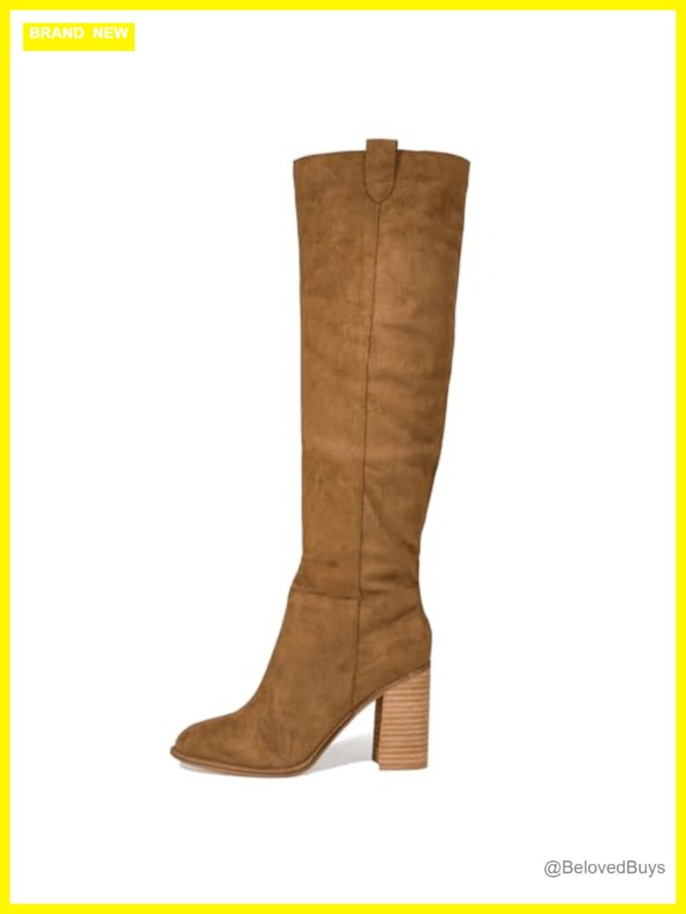 Suede Knee High Boots Tall Slouch Chunky Heel Round Toe Zip Fall Women